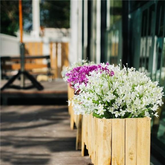 8 Bundles Artificial Daffodils Flowers, Fake Artificial Greenery UV Resistant - Picture 2 of 7